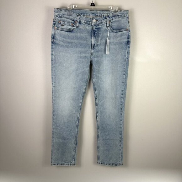 Outerknown Coye Slim Sea Jeans 34x30 NWT Men’s Light Wash Organic Denim Eco Fit - Picture 3 of 14